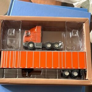 Die-Cast Schneider Semi Truck collector Toy with Matching Trailer.